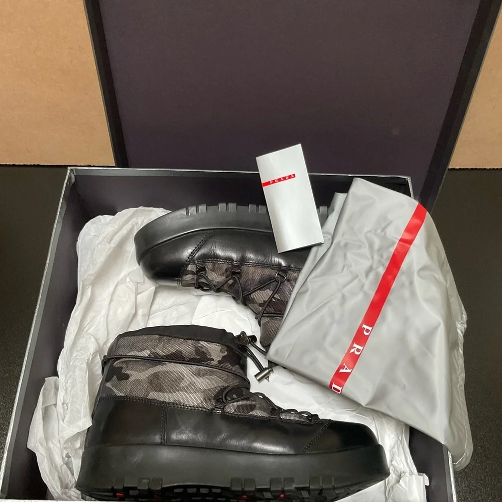 Prada Nylon Camo Boots | Luxury Streetwear Winter Shoes - Picture 11 of 15
